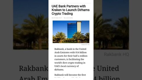 UAE Bank To Launch Dirhams Crypto Trading #cryptomash @aantonop @CoinBureau @BitBoyCrypto @Hashoshi4