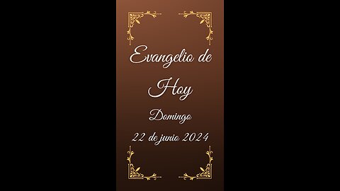 🟠EVANGELIO DE HOY 🎬🎙 MATEO (6, 24-34) 22/06/2024 DOMINGO