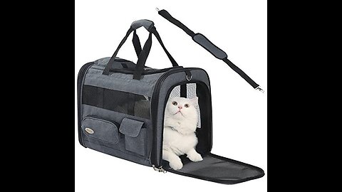 Cat Carrier, Pet Travel Carrier Airline Approved for Small Dogs Cats, Cat Carrier for Large Cat...