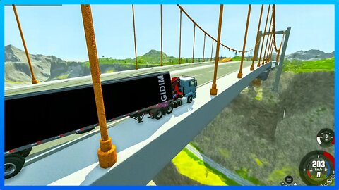 Truck vs Broken Bridge, Successfully destroyed truck #327 Game Beam ng drive