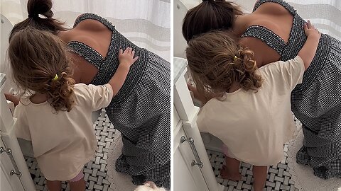 Little Girl Comforts Mom During Her Morning Sickness