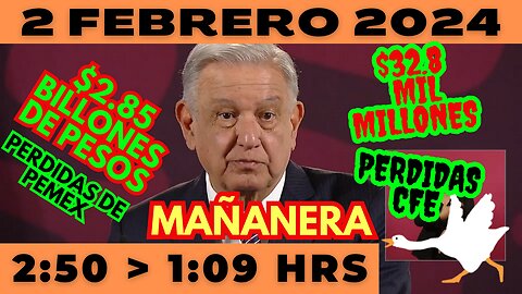 💩🐣👶 AMLITO | Mañanera *Viernes 02 de febrero 2024* | El gansito veloz 2:50 a 1:09.