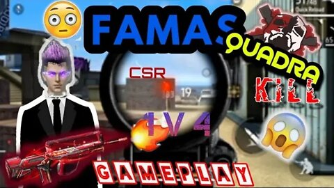 CSR LAST ROUND 1v4 with FAMAS 😱😱|| MUST WATCH || see who wins😱 || FREE FIRE Csr Gameplay||#freefire