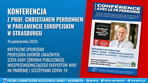 Konferencja Prof. Christiana Perronne w Parlamencie Europejskim na temat pandemii i szczepionek Covid-19