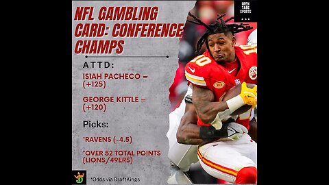 NFL Conference Champs Gambling Card