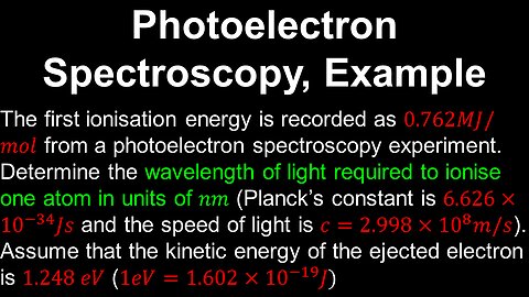 Photoelectron Spectroscopy, Example - AP Chemistry