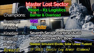 Destiny 2 Master Lost Sector: The Moon - K1 Logistics 12-17-21