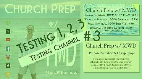 TESTING # 3 | Church Prep starts 10/1 @ 8 AM ET, LIVE