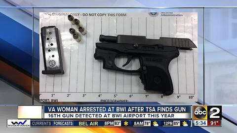 Woman arrested at BWI airport after TSA finds gun