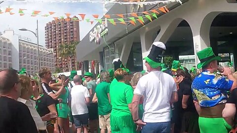 "Crazy Leprechaun Invasion in Benidorm on St. Patrick's Day – Exclusive Footage!"