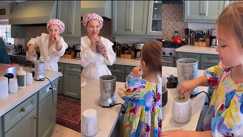 Kate Hudson Takes Smoothie Making Very Seriously | Smoothie Making With Her Daughter