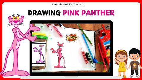 Easy Pink Panther Drawing Tutorial for Kids | Beautiful Pink Panther Step by Step