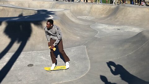 Riding Skateboards on Venice Beach California