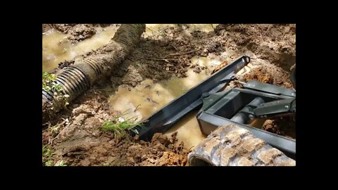 2021 Bobcat e42 R series mini excavator Fixing destroyed culvert pipe PART 1 of 2