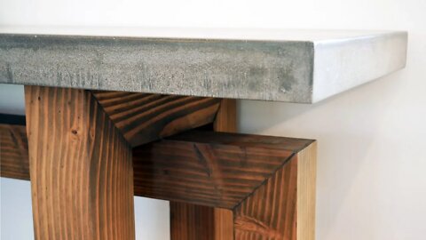 4x4 Console Table with Concrete Top