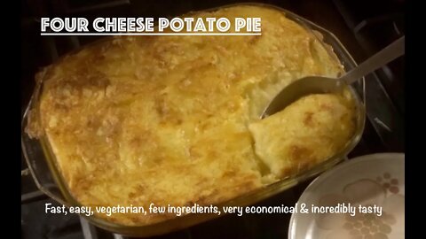 Four Cheeses Stuffed Mash Potato Pie. Easy, quick, yummy feeds all family with few cheap ingredients