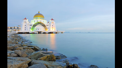 The floating Mosque - Malacca Straits Mosque (Masjid Selat Melaka) at Malacca, Malaysia