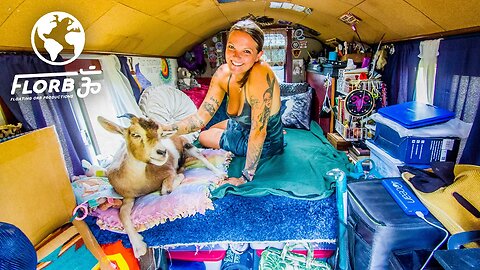 Solo Female Traveler Lives in Tiny Wagon w/ Goat