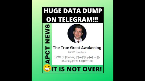 HUGE DATA DUMP ON TELEGRAM! IT IS NOT OVER! THE LIGHT WILL DEFEAT THE DARK!