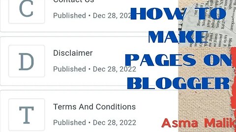 How to Create pages on blogger | Blogger par pages kaisy bnayein | Privacy policy , disclaimer