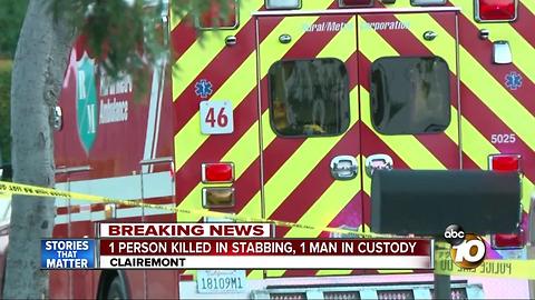 One in custody after Clairemont stabbing