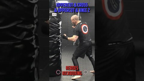 Heroes Training Center | Kickboxing "How To Double Up" Uppercut & Cross & Uppercut & Knee 2 #Shorts