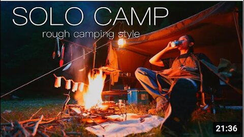 Solo Camping - canvas lavvu, bushcraft, camping, Japanese food.