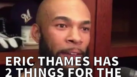 Eric Thames Has 2 Things For The Haters Who Think He's On Peds