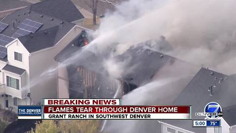 No injuries after Denver home goes up in flames in southwest neighborhood