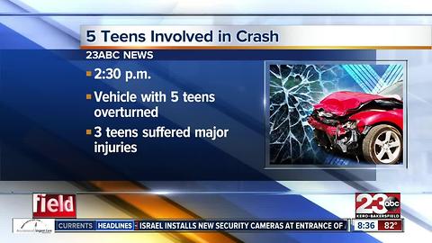 Five teenagers injured in single-vehicle crash