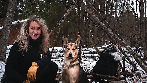 Building a Bushcraft Shelter in an Ironwood Forest | Tripod Style | New Axe and Homemade Gear!