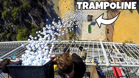 1700 GOLF BALLS VS. TRAMPOLINE from 45m!