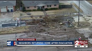 Neighbors returning home after evacuations caused by gas line rupture