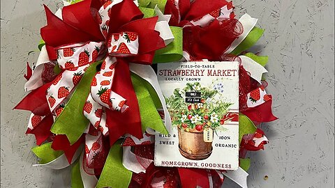 How to Make Strawberry Wreath with One Roll of Mesh | Hard Working Mom |How to