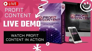 Profitcontent Live Demo |Watch Profit content in Action #profitcontent#reviews#newlaunch