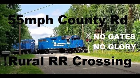 A 55mph Speed Limit Across This Rural Ungated Railroad Crossing? #trains #trainvideo | Jason Asselin