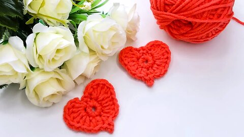 ❤️Wow simple crochet tiny heart❤️ #crochet