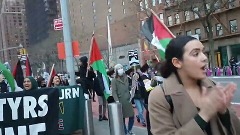 The NYC Rally In Solidarity with Jenin Nablus Huwarra Palestine outside the United Nations 3/17/23