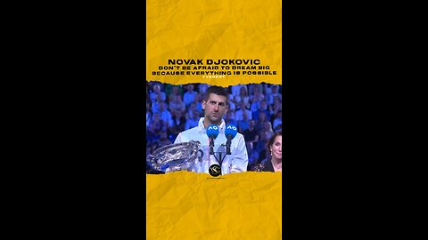 @djokernole Don’t be afraid to dream big because everything is possible. #novakdjokovic 🎥 @wwos