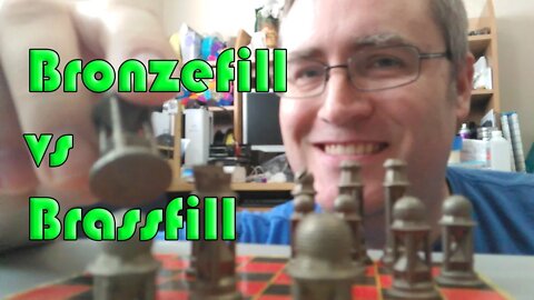 Colorfabb Brassfill vs Bronzefill filament Chess set 3D print