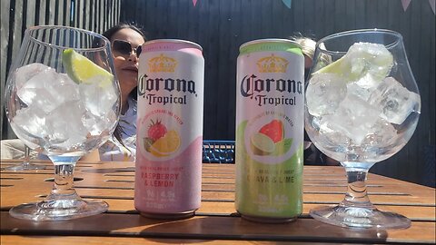 Wales CORONA double review 330ml cans 4.5% ABV 96 Cals Guava & Lime Raspberry & Lemon ABINBEV