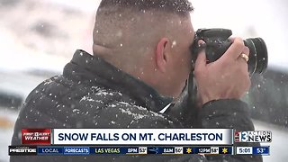 Snow falls on Mount Charleston