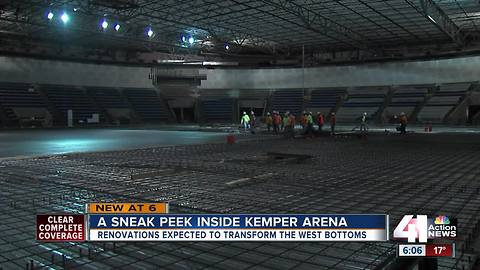 Progress at Kemper Arena: Venue features two floors of courts