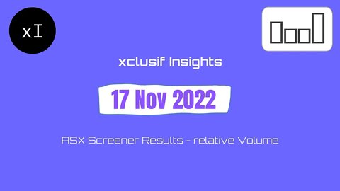 ASX Screener Stocks relative Volume 20221117