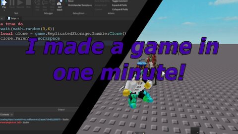 I made a ROBLOX game in one minute to beat AlvinBlox!