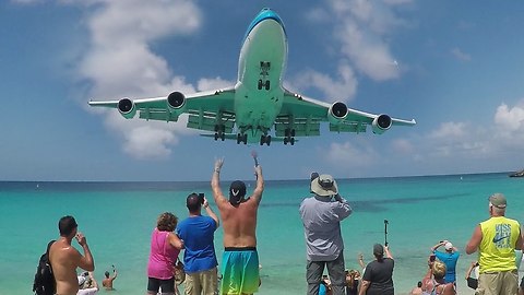 St.Martin maho beach Beside The most dangerous airport in the world