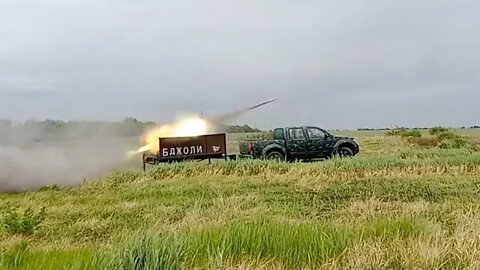 Ukrainians Fire Fighter Jet Rocket Pod From Truck Trailer