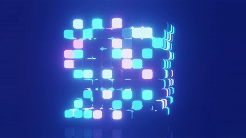 vj loop with glowing neon cubes light effects | free 4k background video animation vj loop