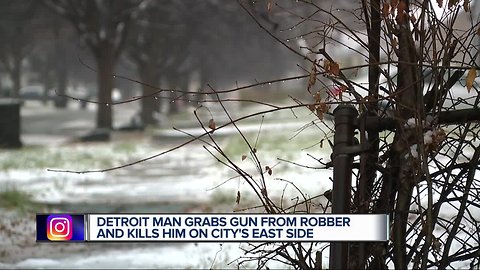 Armed robber shot, killed with own gun after victim fights back on Detroit's east side