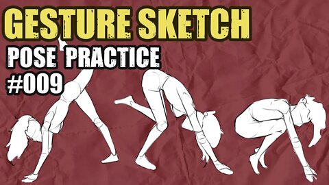 HOW TO SKETCH POSES. PRACTICE FOR ANIMATION - 009 #sketching #figuredrawing #poses